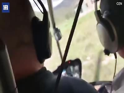 Terrifying moment helicopter pilot loses control before crashing