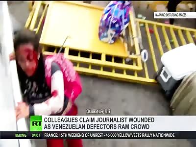 Journalist recounts trampling by Venezuela defectors