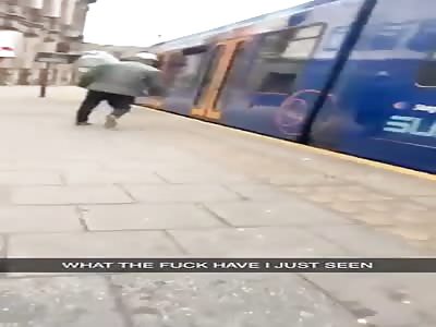 Drunk public transport user stumble off a platform and on to tracks
