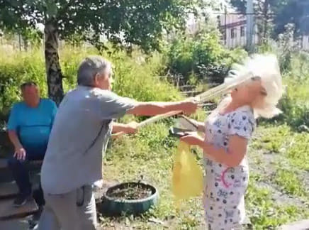 Grandpa with Crutches Gets to Beat Woman That Insult Him