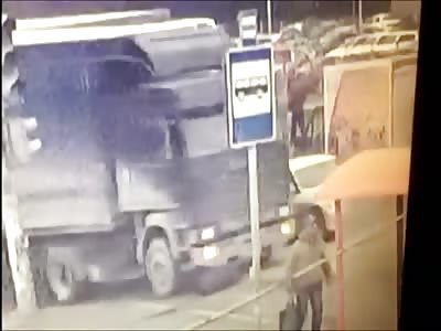 Elderly Man Destroyed by Huge Truck
