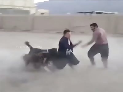 Dude Gets Attacked By A Pack Of Dogs During A Fight