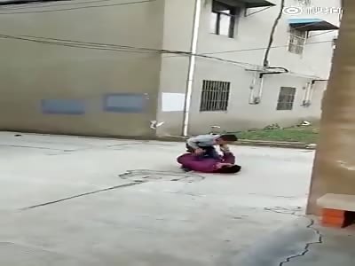WTF?! Little Kid Beating Up His Grandmother