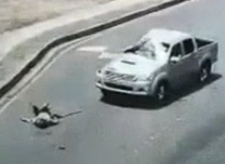Guy Ejected from Car After Intersection Crash