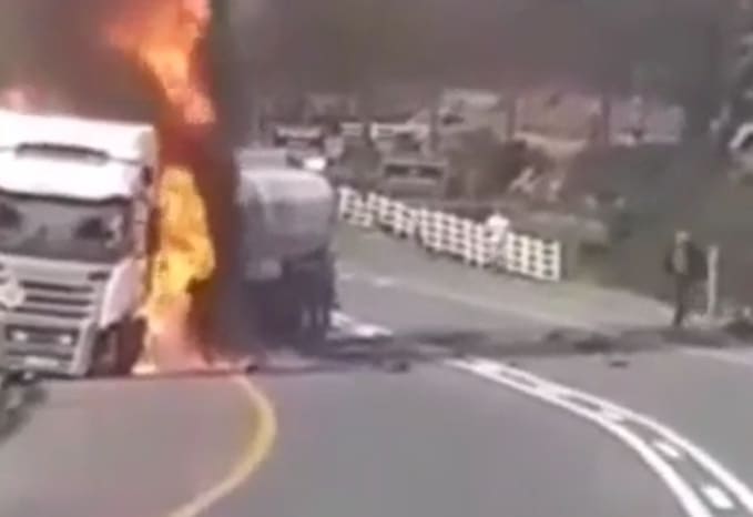 Man Jumps into Petrol Fire After Wife Dies in Accident