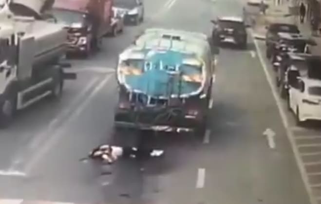 Chick Ran Over by Fuel Truck