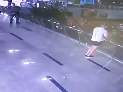 Dude Jumps From Upper Tier at Railway Station