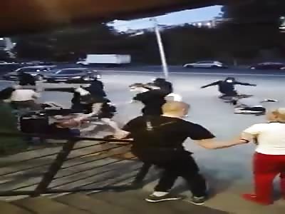Throw Down in Parking Lot After Football Match