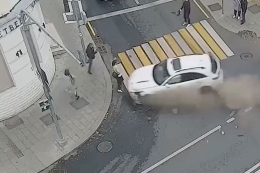 Pedestrians Wrecked on Sidewalk