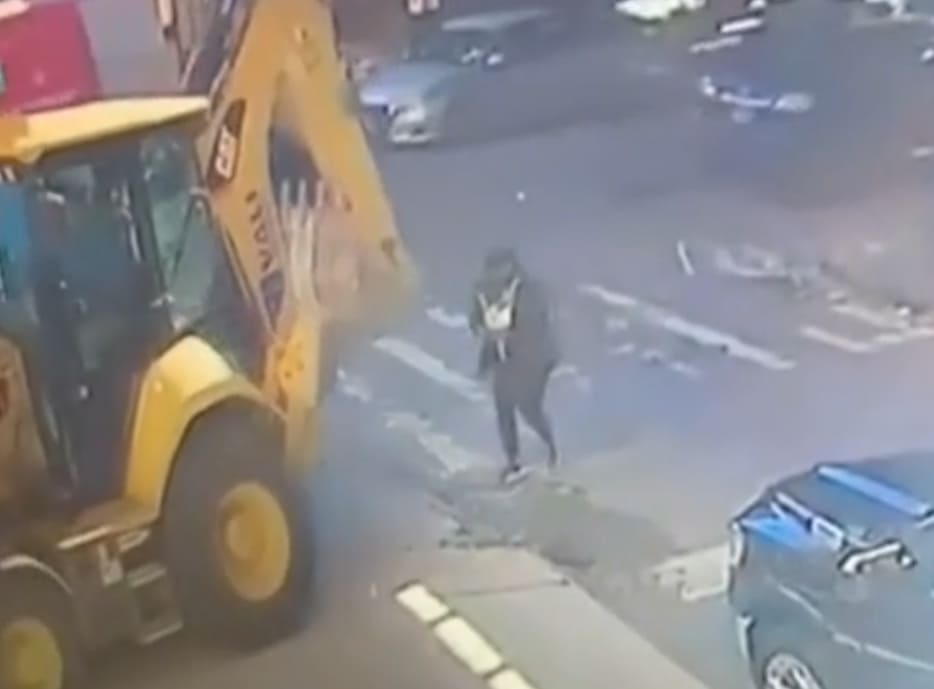Woman Hit and Ran Over by Backhoe Loader