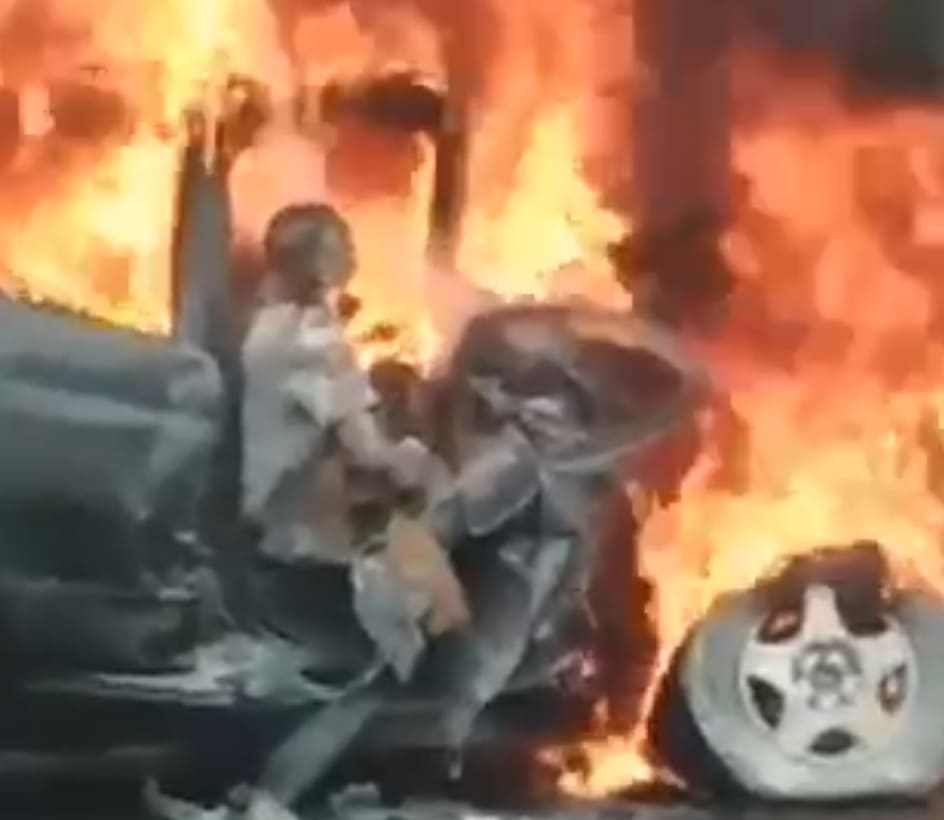 Casually Sitting in a Burning Vehicle