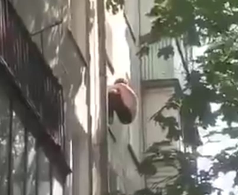 Rough Fall For Russian Spiderman