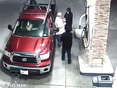 Old Man BRUTALLY Punched During Gas Station Robbery