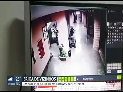 an off-duty policeman kills his neighbor in Brazil