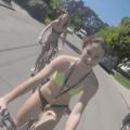 Teen Pornstars Filming an Opening Credit on Bikes with Bikinis have HILARIOUS Fail!