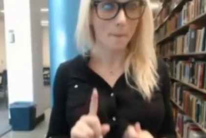 Sexy Girl is Caught Fapping in the Library 