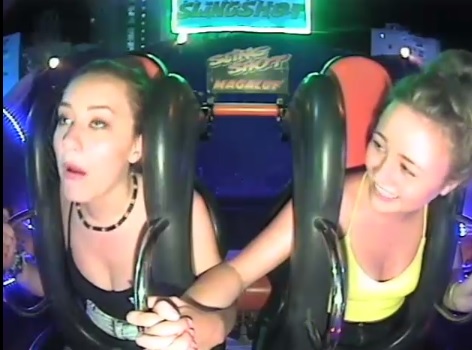 HOT Girl Passes out on the Slingshot Ride and Exposes Herself 