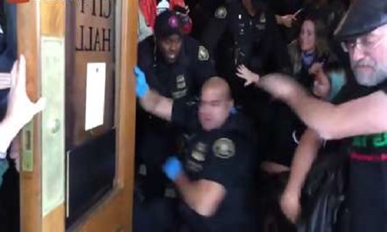 Black Lives Matter causes a riot inside City Hall in Portland