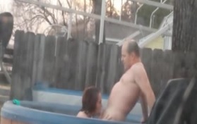 Disgusting Older Neighbor somehow Fucked the Hottest Girl in the Neighborhood in his Hot Tub 