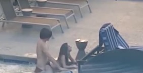 Dude Gets Caught Fucking Young Teen In Public Hottub...On Vacation with Parents! 
