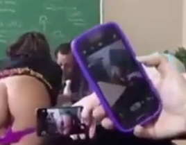 College girl tries to fuck the teacher in front of the entire class  