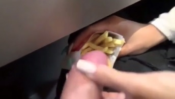 At McDonald's??   Disgusting Cum Dip Sauce On Fries Wtf Man never will I eat  again 