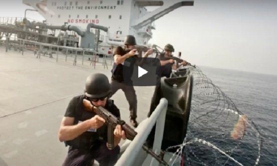 Watch a Giant Cargo Shipâ€™s Private Security Forces Take on Charging Somali Pirates
