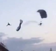 Shocking moment parachuter dies after mid-air collision in Mexico