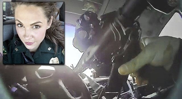 Pretty Cop Takes Bullet but Keeps on Going.