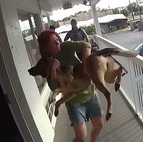Dumb Bitch Running From Cops Throws Her Dog Over Balcony.