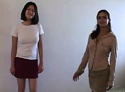 Shy Asian first time lesbian experience at audition