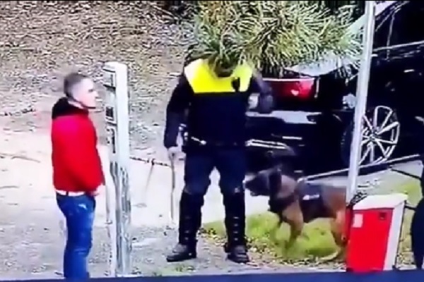 Dog Turns on Cop... Starts Attacking Him... LOL