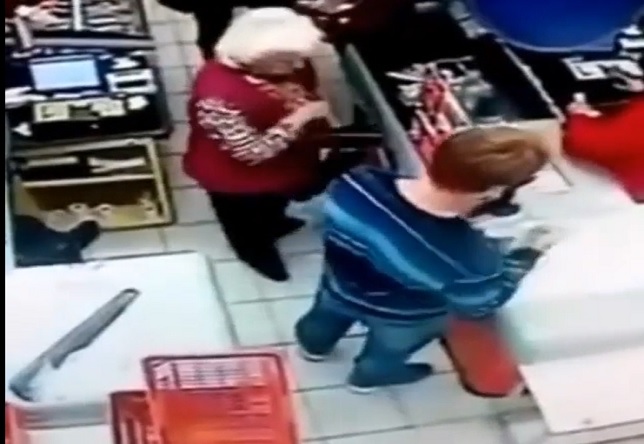 Complete Covid Cult Psycho Knocks Elderly Woman out for Getting too Close.