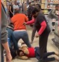 Ghetto Madness Erupts in the Meat Aisle of Walmart.. Pure Chaos!