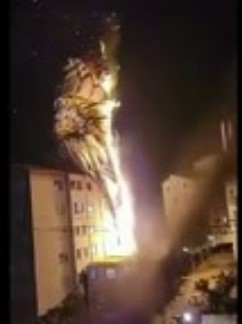 DAMN: Hot Air Balloon Catches Fire, Falls On Building