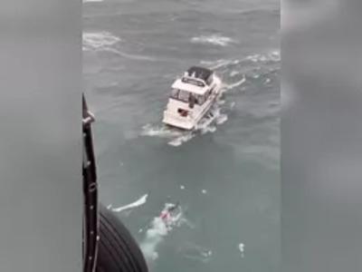 Boat AND Helicopter Diver are taken out by Massive Wave