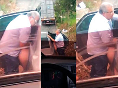 Grandpa being unfaithful with a whore in the car