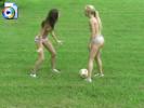 Two Sluts Practice Soccer Topless