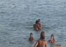 Brazilian couple fuck in the ocean, in front of everyone including kids