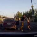 PISSED OFF FATHER RIPS HIS SON OUT THE CAR AND FIGHTS HIM IN THE STREET FOR KICKING THE SEAT