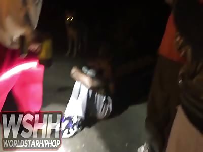 Crazy White Boy beats a Man with a Flashlight over the Head 