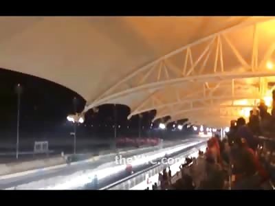 2 Angles of Amazing Accident during Drag Race in Bahrain
