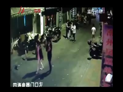 All Out Fight Leaves one Man Dead on the Street after Being Stabbed (2 Angles)