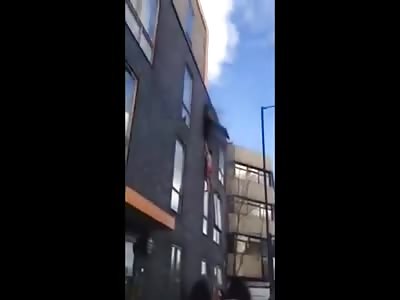 Harrowing Video of a Girl Escaping her Burning Flat Just in Time..From the UK