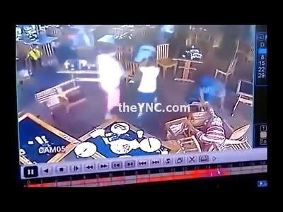 Man is Shot to Death in Restaurant in Front of his Own Son (Striped Shirt) 