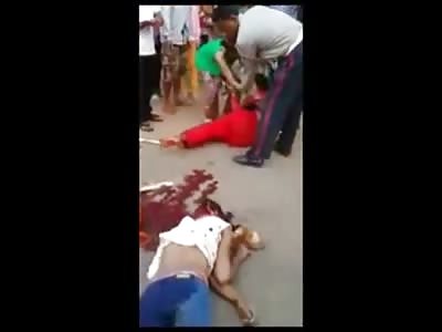 2 Girls in Motorcycle Accident are Covered in Blood and Squirming on the Pavement 