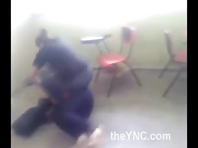 Video Shows Teacher Literally Beating Student in the Classroom