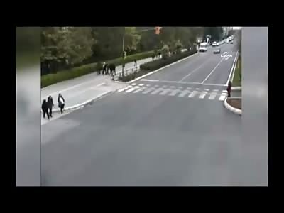 2 Girls Crossing the Street have a Bad Time 