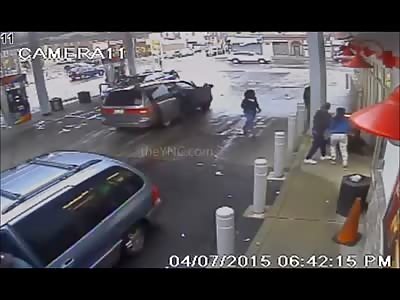 Homeless Man is BRUTALLY Beaten by Group at Gas Station