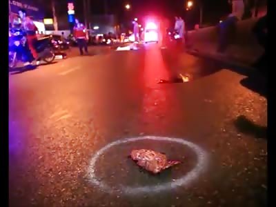 Thai Gore: Accident Leaves Man with Open Skull and His brain on the Road